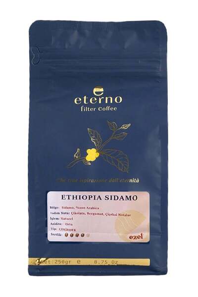 Eterno Ethiopia Sidamo Filtre Kahve Çekirdeği 250 gr - Kahve Makineleri ile U...