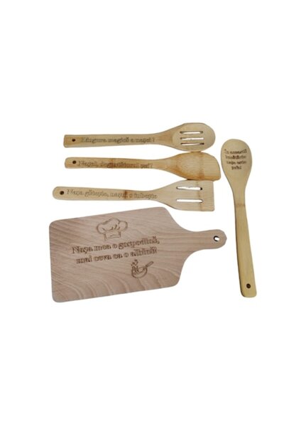 OEM Engraved kitchen set, 5 pieces, message for godmother