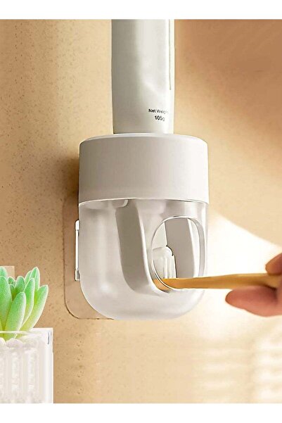 Arabest Toothpaste Dispenser Wall Mounted Bathroom Automatic Toothpaste Squeezer