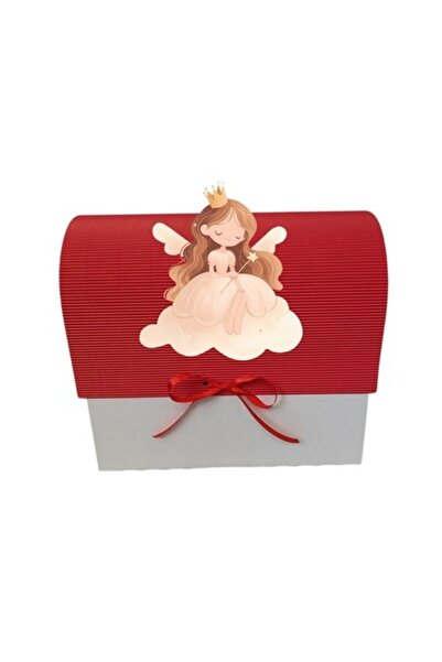 OEM Cutie cadou pentru botez, 34x30x17 cm, roșie, zână