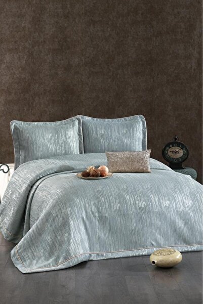 Çeyiz Diyarı Larissa Chenille Double Bedspread 260x260 cm Turquoise