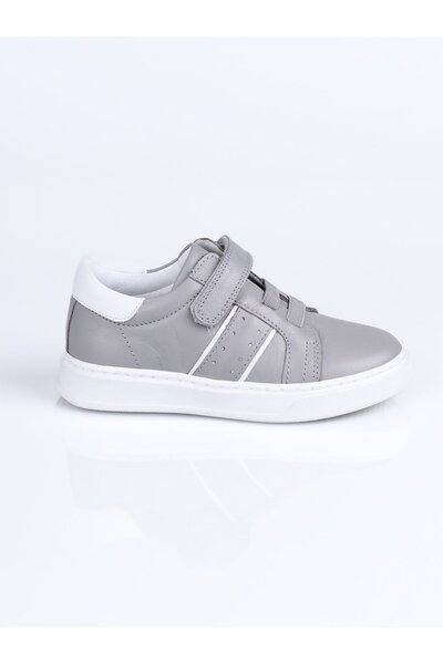 WORLD KİDS 2081 حذاء رياضي من الجلد الطبيعي B.-رمادي - 22
