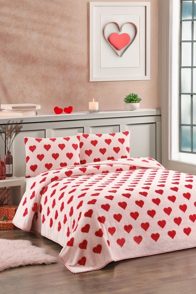 Loselya Kalpli Yatak Örtüsü 220 X 240 Çift Kişilik Peluş Yumuşak Welsoft 2 Adet Yastık Kılıfı Çeyiz