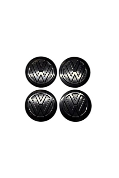MAF Set de 4 autocolante metalice autoadezive VW, 56 mm, negre
