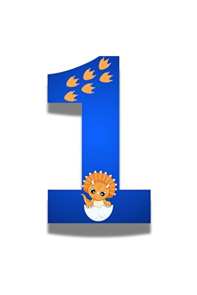 OEM Polystyrene anniversary number 1, dark blue, 50 cm, rhinoceros