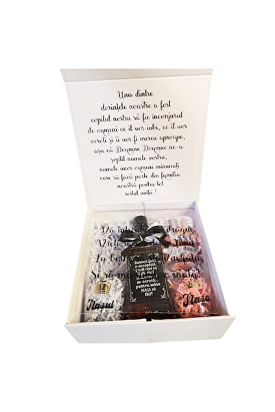 OEM Cutie pentru cereri în căsătorie pentru nași, 24 x 24 cm, albă