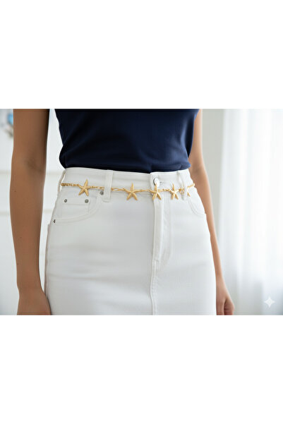 Gizemce Butik Bohem Gold Güneş Figürlü Metal Bel Zinciri Kemer