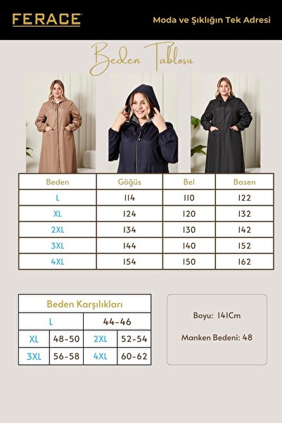 Ferace Women's Plus Size Full Length Trench Coat