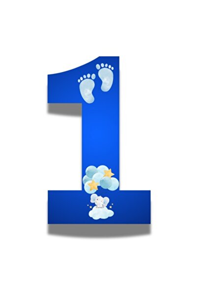 OEM Numărul aniversar 1 din polistiren, albastru închis, 100 cm, cu picioare