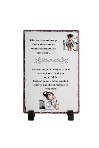 OEM Placă de ardezie personalizată, cadou pentru coleg de birou, mesaj amuzant, 20x30 cm