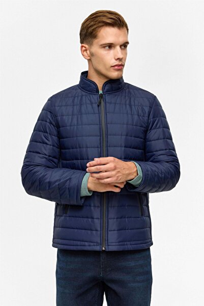 SÜVARİ Quilted Navy Blue Men's Coat Mn2008700517