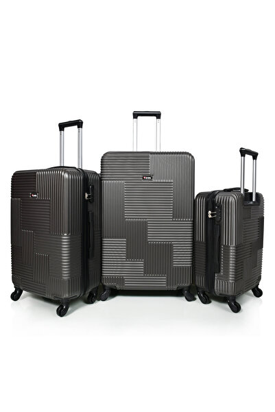 MORANO Hard-Side Luggage Set Lightweight 4 Double Wheeled Suitcase with Built-In Type Lock (Set of 3 Pcs)