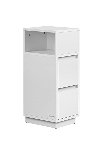 SERSIMO VASAGLE Narrow bedside table with 2 drawers, left-right mounting, 30x25x65 cm, white