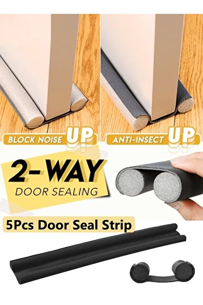 Generic 5Pc Door Foam Seal Strip 96cm Door Draft Stopper Under Door Seal Door Draft Blocker Door Sweep-Black