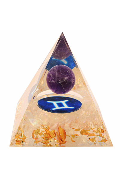craftmystic Piramidă energetică organică 6 cm cu cristale vindecătoare Gemini...