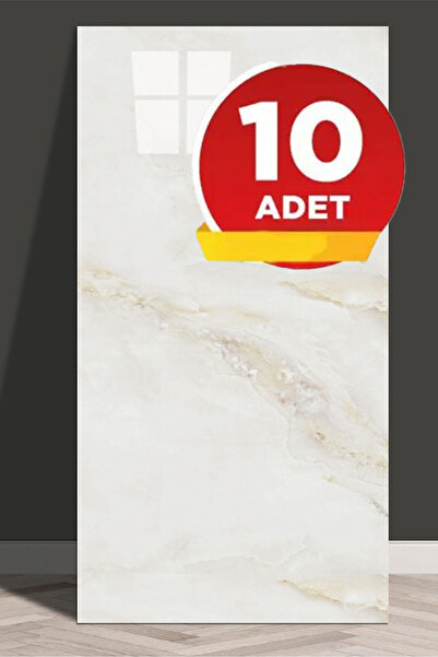 BienHome 10 Adet, 30x60 Vizon Mermer Desenli Kendinden Yapışkanlı Seramik Köp...