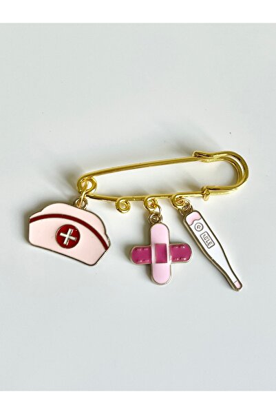 TekinAksesuar15 Pembe Sağlıkçı Broş Seti | Hemşire Doktor Hediye Seti | Şefka...