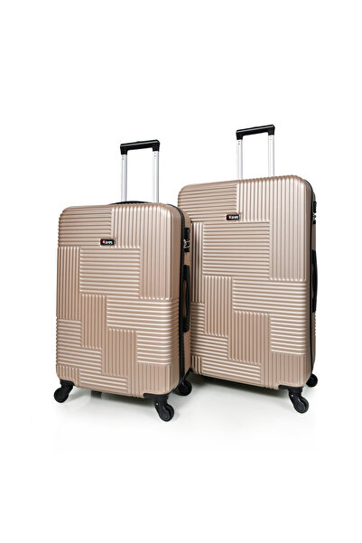 MORANO Hard-Side Luggage Set Lightweight 4 Double Wheeled Suitcase with Built-In Type Lock (Set of 3 Pcs)