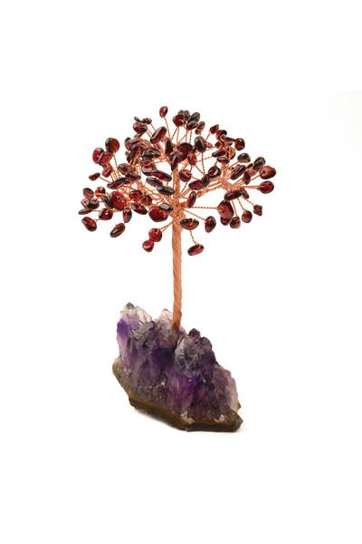 craftmystic Copacel 12-13 cm cu 108 pietre semiprețioase, granat de almandin ...