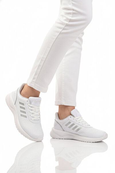 WALKWAY Pantofi sport unisex, albi, cu șireturi, ușori, flexibili, Nereus G