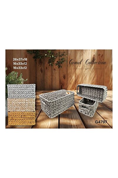 GÖNÜL 3-Piece Basket Organizer, Dimensions 26*37 and 16*33 cm