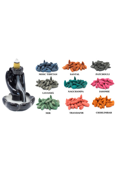 OEM Universal Hand Aromatherapy Smoke Cascade for Incense Cones - Meditation Fountain Set