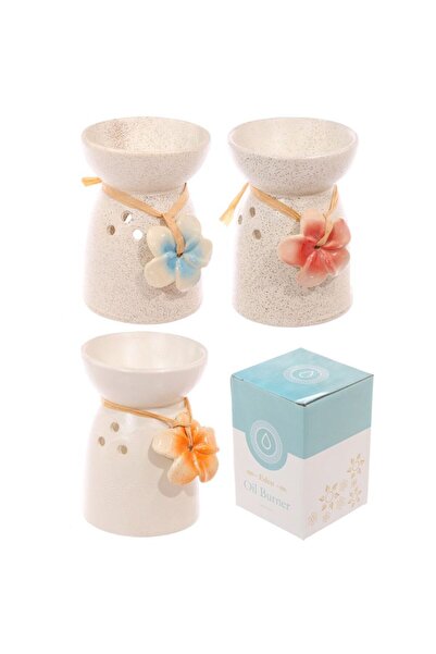 OEM Red Ceramic Essential Oil Diffuser Lamp - Floral Design for Aromatherapy Relaxation