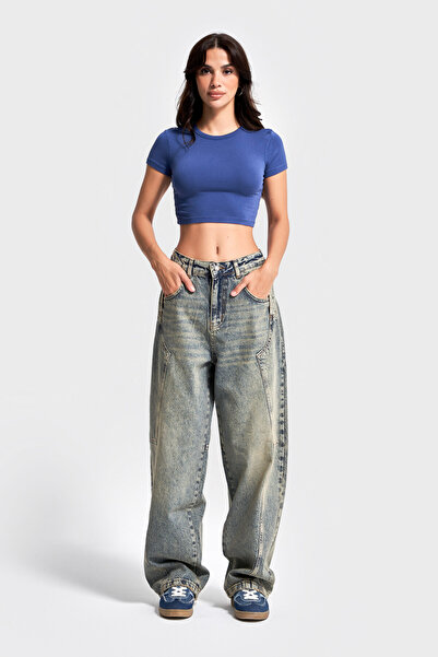 its basic Жіночі джинси кольору T.Kot 4w5-85 Barrel Fit з кишенями, 100% бавовна, дизайн Denim Jean