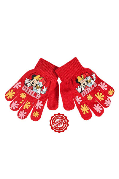 Mickey & Friends Kids' Minnie Mouse Knit Gloves - Red with Stars