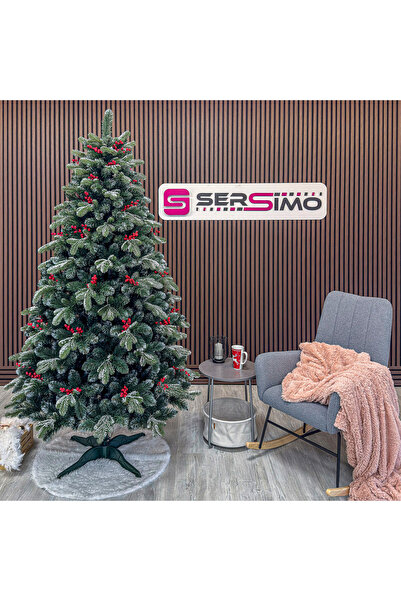 SERSIMO Brad artificial Sersimo, Alexima Elite, verde zăpadă cu merișoare, mix 2D+3D, 230 cm