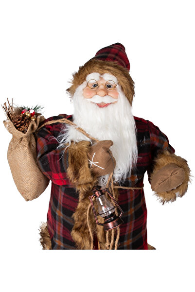 Herdekora Christmas Ornament, Santa Claus, Red-Black - Plaid Fabric, 90 cm