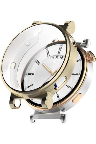 UnDePlus Huawei Watch Gt 4 41mm Silicone Glossy Colorful Case Protector with Screen Protector (Not 42mm)