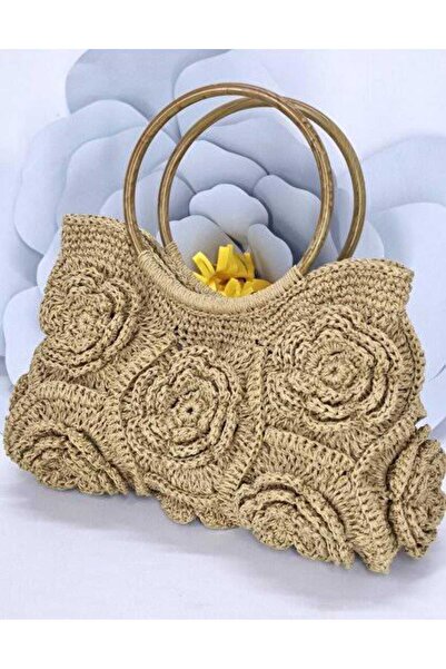 AHK Bag Beauty çiçek desenli örgü çanta