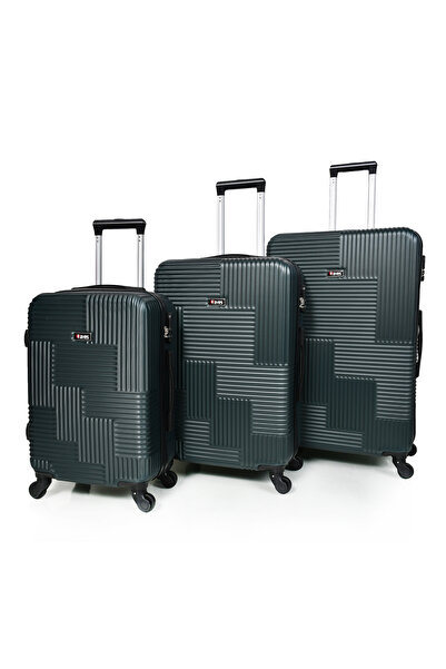 MORANO Hard-Side Luggage Set Lightweight 4 Double Wheeled Suitcase with Built-In Type Lock (Set of 3 Pcs)