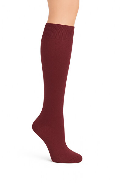 CİHO Socks 4 Pairs Long Below Knee Winter Women's Wool Boot Sleep Socks Soft Touch Solid Patternless