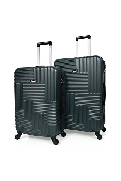 MORANO Hard-Side Luggage Set Lightweight 4 Double Wheeled Suitcase with Built-In Type Lock (Set of 3 Pcs)