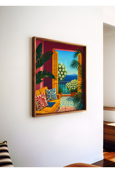 ARTHOUSECOLLECTIVE Terasă mediteraneană - Peisaj tematic vintage - Poster păt...