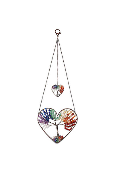 craftmystic Ornament suspendat în formă de inimă, model de pom al vieții - Pi...