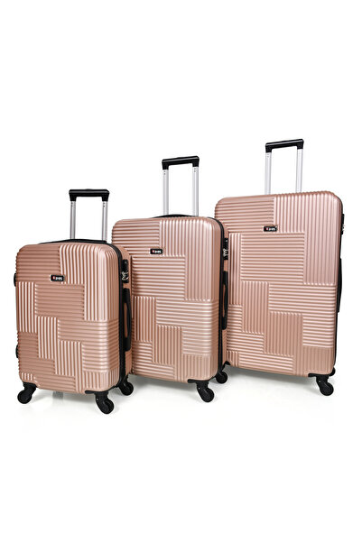 MORANO Hard-Side Luggage Set Lightweight 4 Double Wheeled Suitcase with Built-In Type Lock (Set of 3 Pcs)
