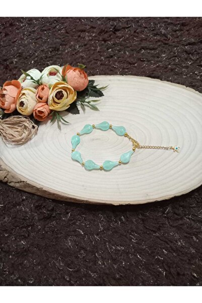golden takış Water Drop Blue Bohemian Bracelet