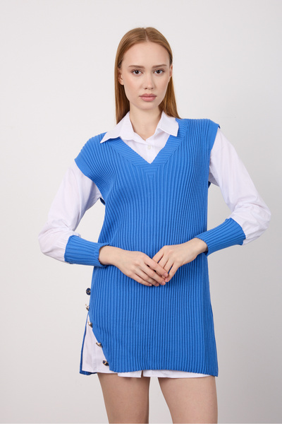 By Özge Ulaş Knitwear Sweater Shirt Combination Double Product