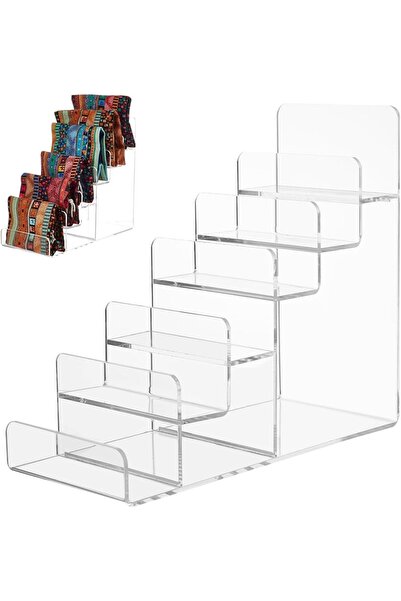 Slasa 6-Tier Acrylic Display Stand Multi-Level Organizer 20x23.1x9.8 cm