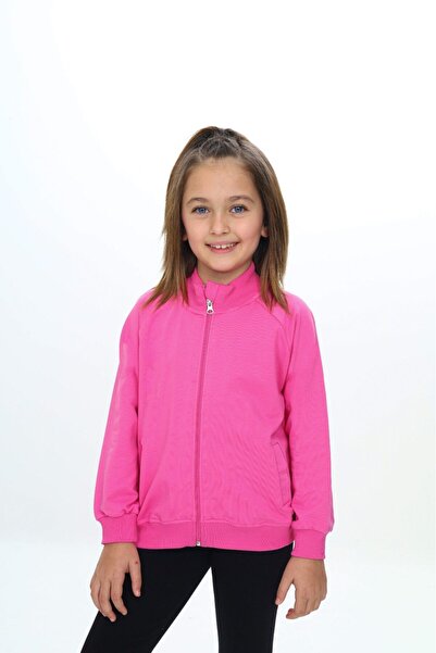 Toontoy Girl's Mock Neck Zippered Pockets Raglan Sleeve Knitted Cardigan - 2 ...