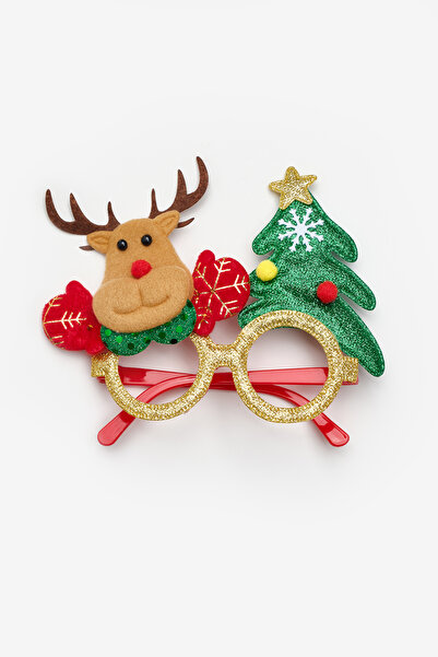Le Mabelle Christmas Party Glasses with Multicolored Pine Tree and Deer Figures