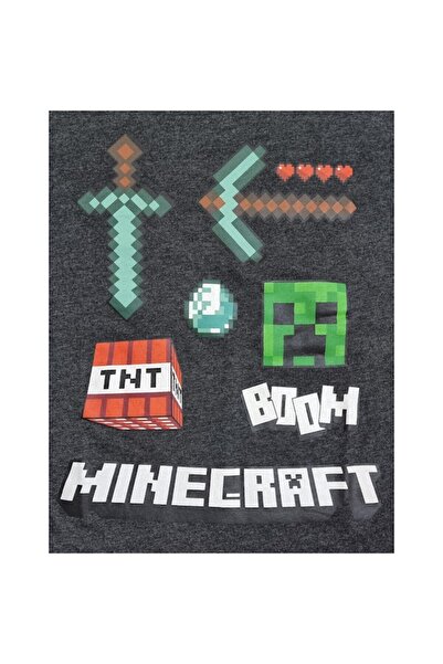 Mojang Kids Minecraft T-Shirt Sword Diamond Pickaxe TNT Creeper, short sleeve, 12 yrs/152 cm, black
