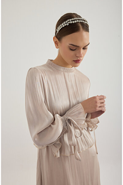 Birgül Bektaş Φόρεμα Janjan λεπτομέρεια με σούρες