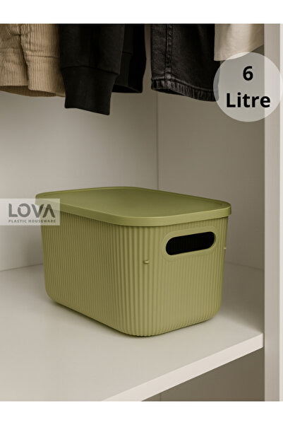 Lova Shell Kapaklı Dolap İçi Düzenleyici 6 L (1 Adet) (Yeşil)