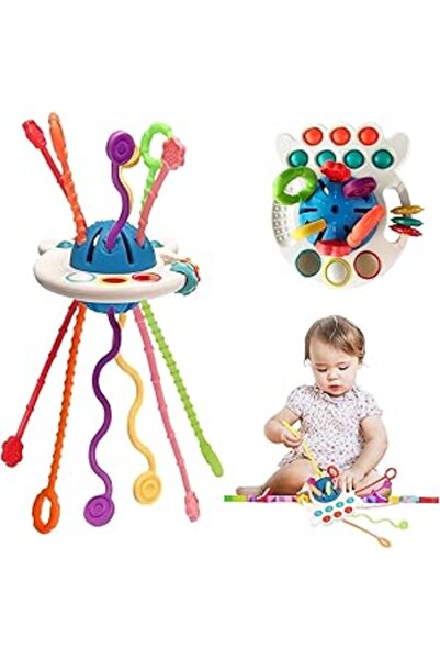 Arabest Learning Educational Toddler Toys Silicone Pull String Toy for Toddlers Baby Fidget Sensory Toy