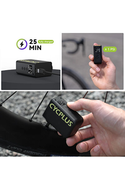 CYCPLUS AS2 Ultra Portable 120 PSI Electric Mini Bike Pump | Rechargeable Tire Inflator for Bikes