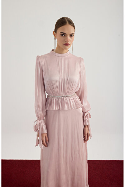 Birgül Bektaş Plum Ruched Detail Janjan Dress